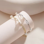 The Camille — Pearl Paperclip Bracelet