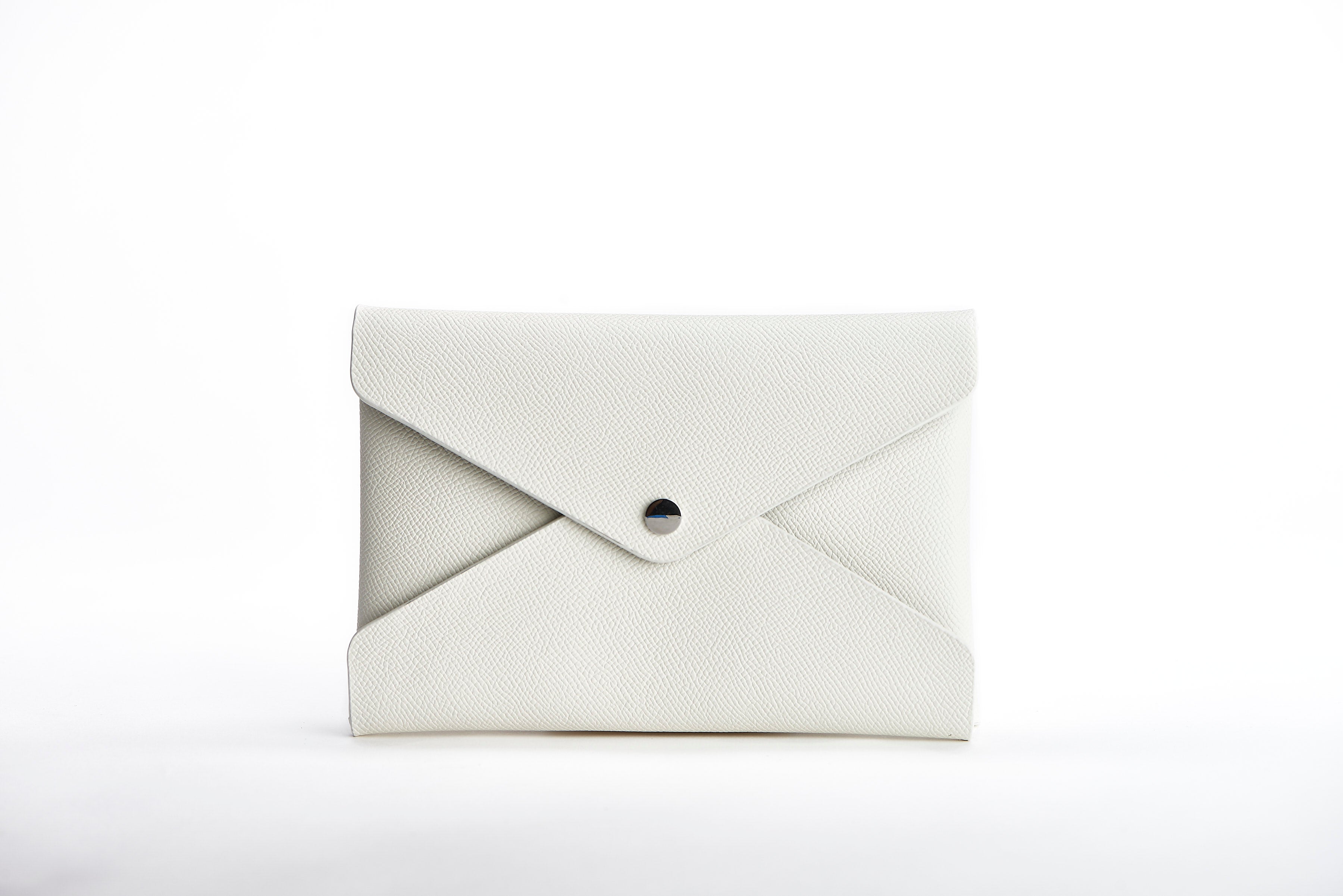 The Pochette — White Leather Clutch