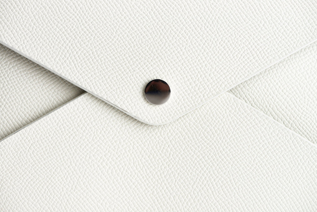 The Pochette — White Leather Clutch