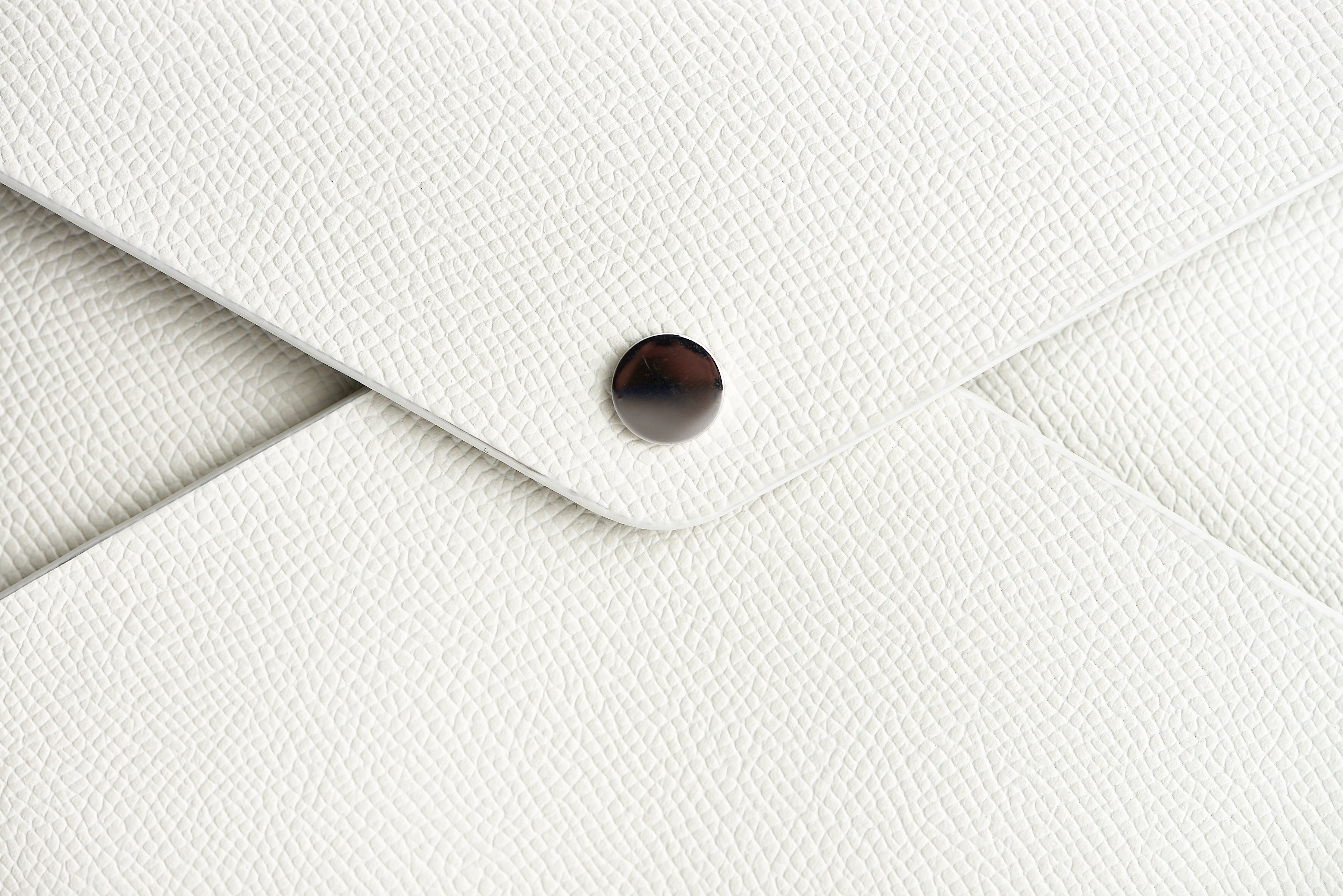 The Pochette — White Leather Clutch