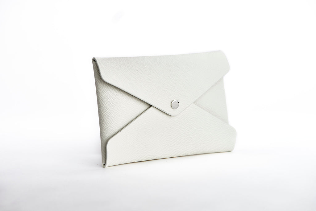 The Pochette — White Leather Clutch
