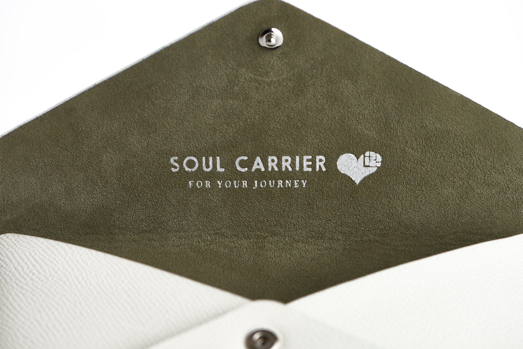 The Pochette — White Leather Clutch