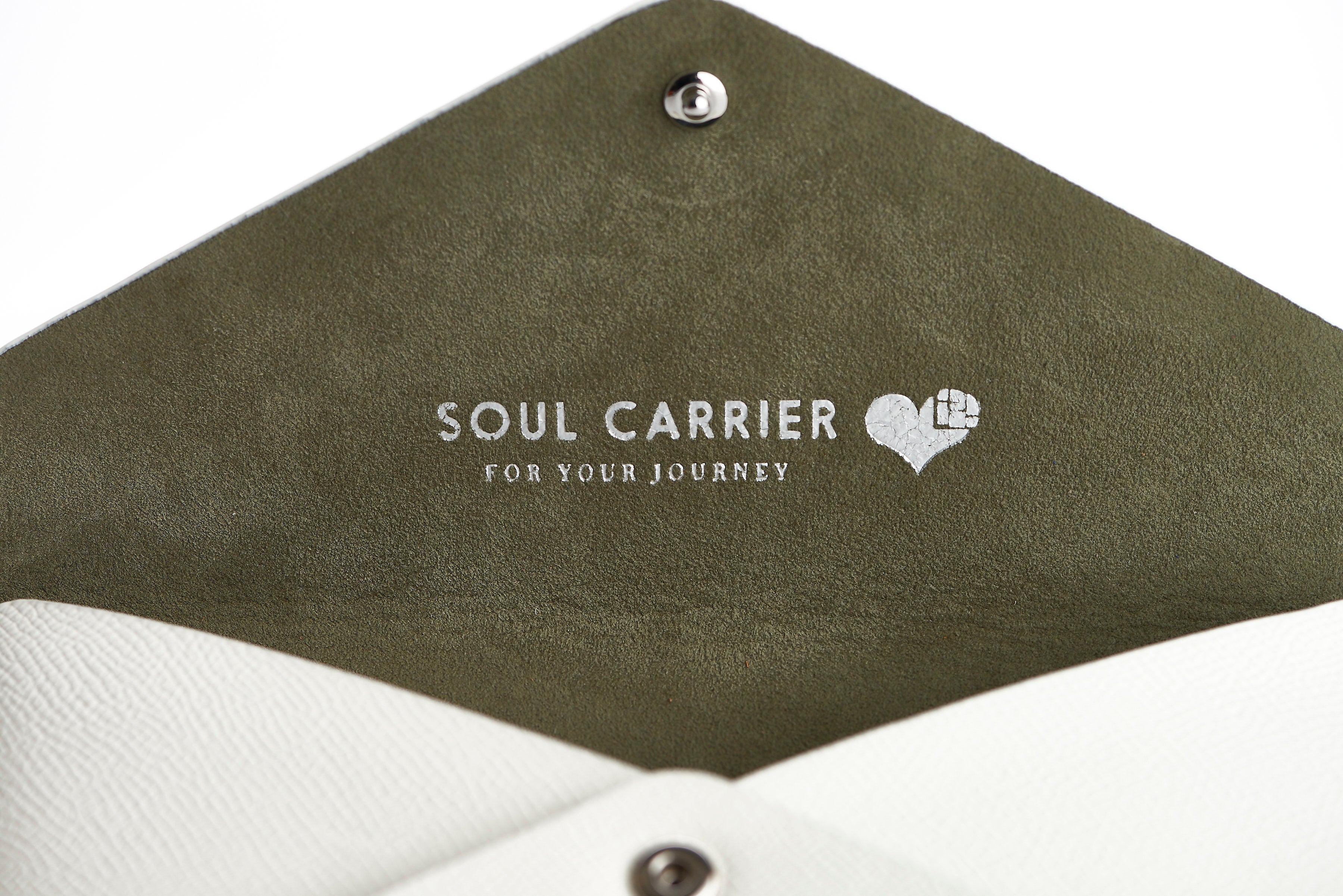 The Pochette — White Leather Clutch