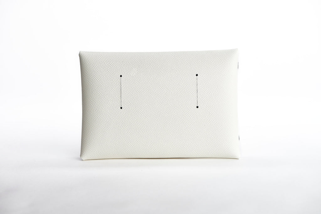 The Pochette — White Leather Clutch