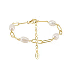 The Camille — Pearl Paperclip Bracelet