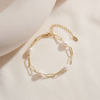 The Camille — Pearl Paperclip Bracelet