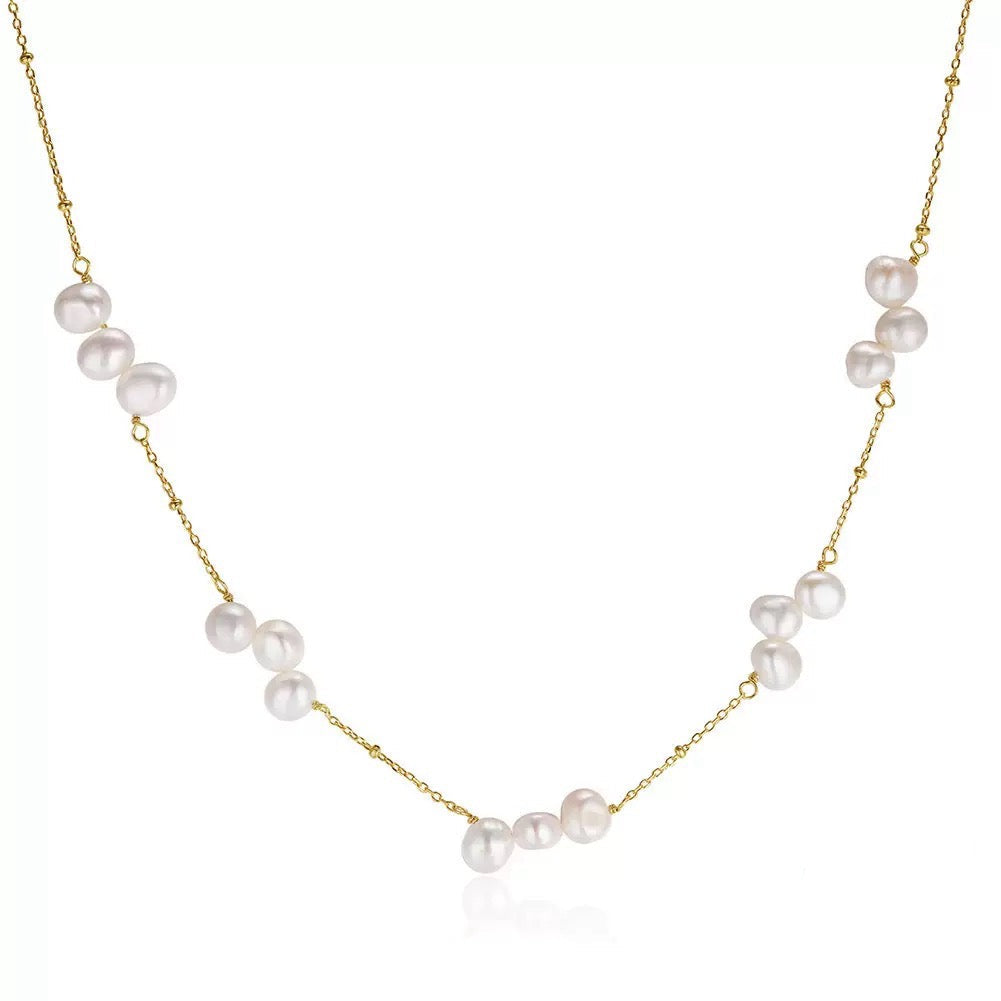 The Marguerite — Pearl Cluster Necklace