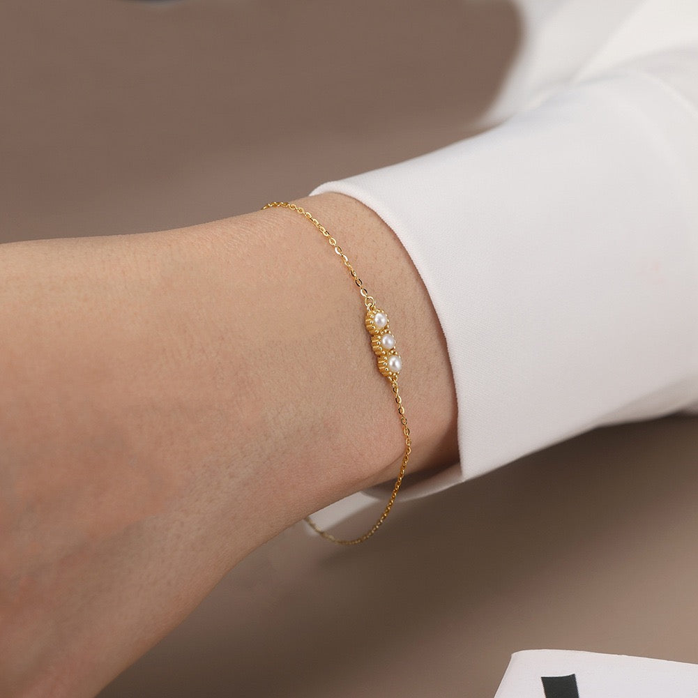 The Trio — Triple Pearl Bracelet