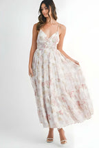 MABLE Floral Print Tiered Cami Maxi Dress
