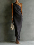 The Odette — Off-Shoulder Satin Maxi