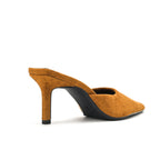 The Luna — Tan Velvet Mule