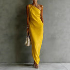 The Odette — Off-Shoulder Satin Maxi