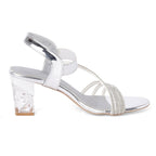 The Lumina — Silver Block Heel