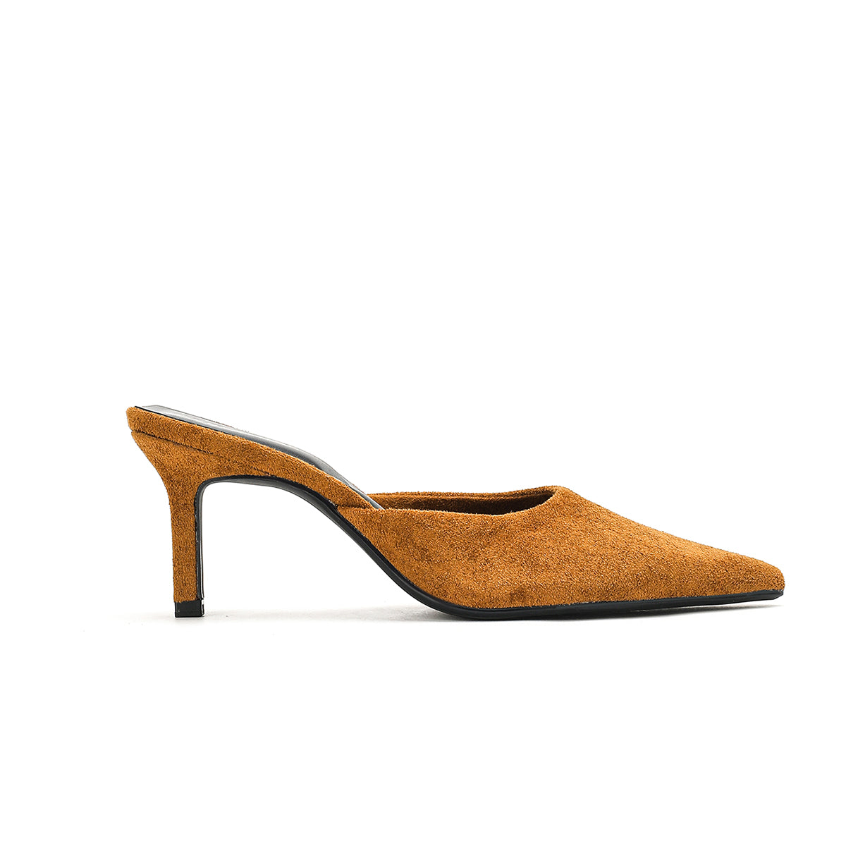 The Luna — Tan Velvet Mule