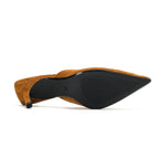 The Luna — Tan Velvet Mule
