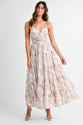 MABLE Floral Print Tiered Cami Maxi Dress