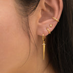Large Spike Dangle Statement Hoop Earrings