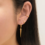 Large Spike Dangle Statement Hoop Earrings