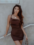 The Satin Evening — Chocolate Slip Dress