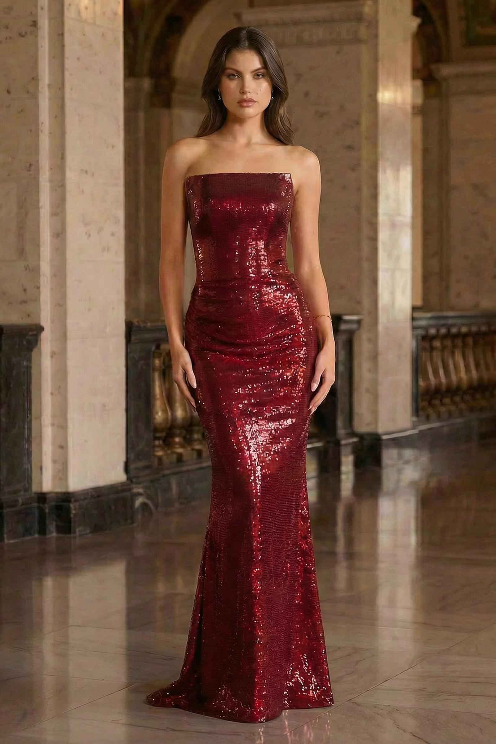 The Celeste — Strapless Sequin Gown