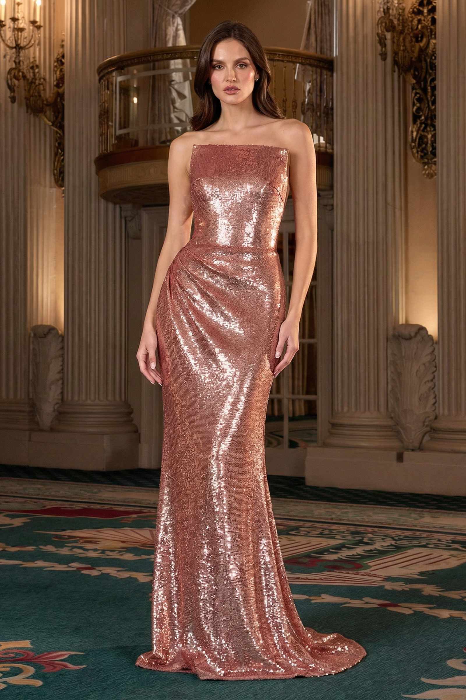 The Celeste — Strapless Sequin Gown