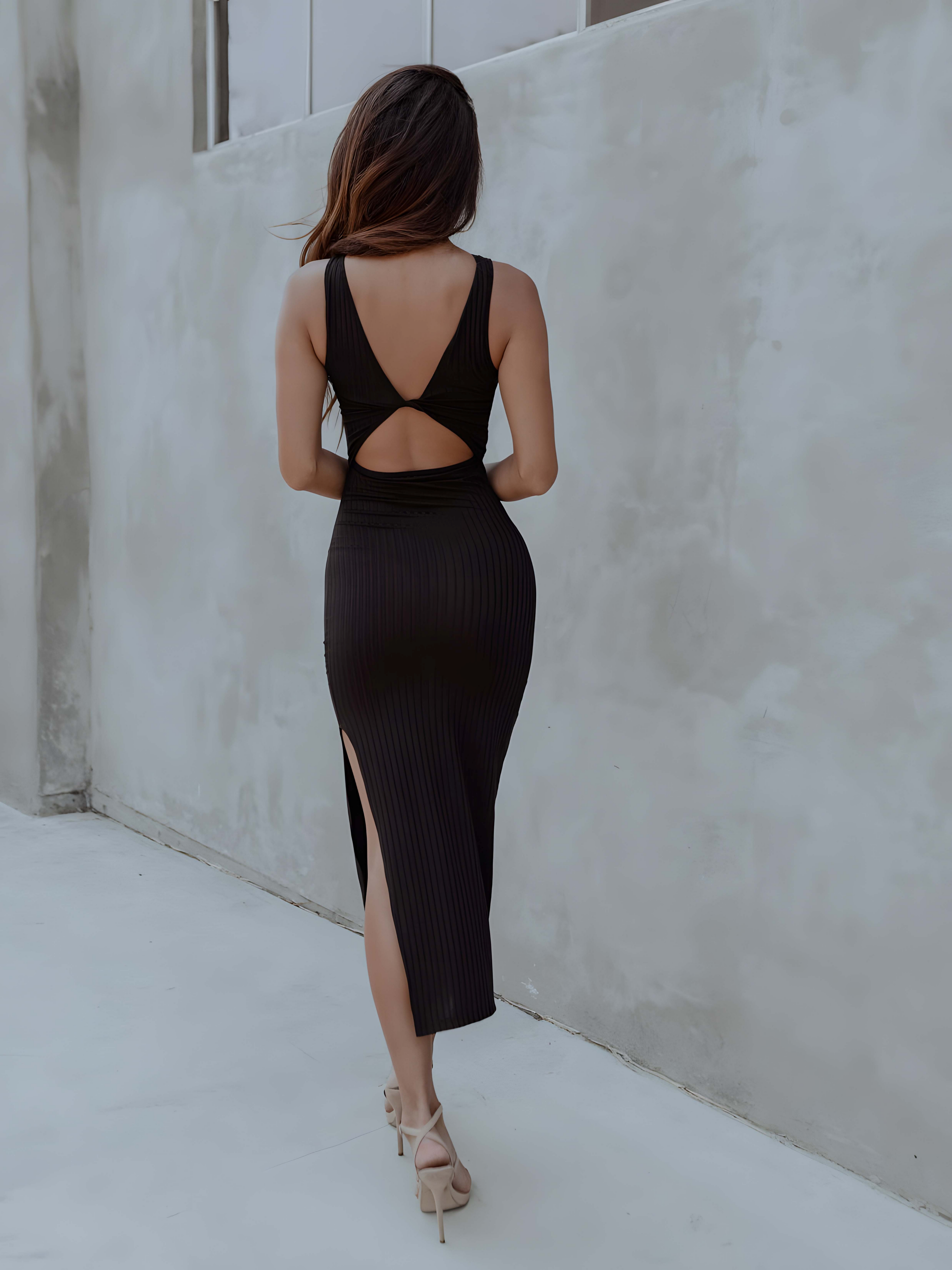 The Milan — Black Cut-Out Dress