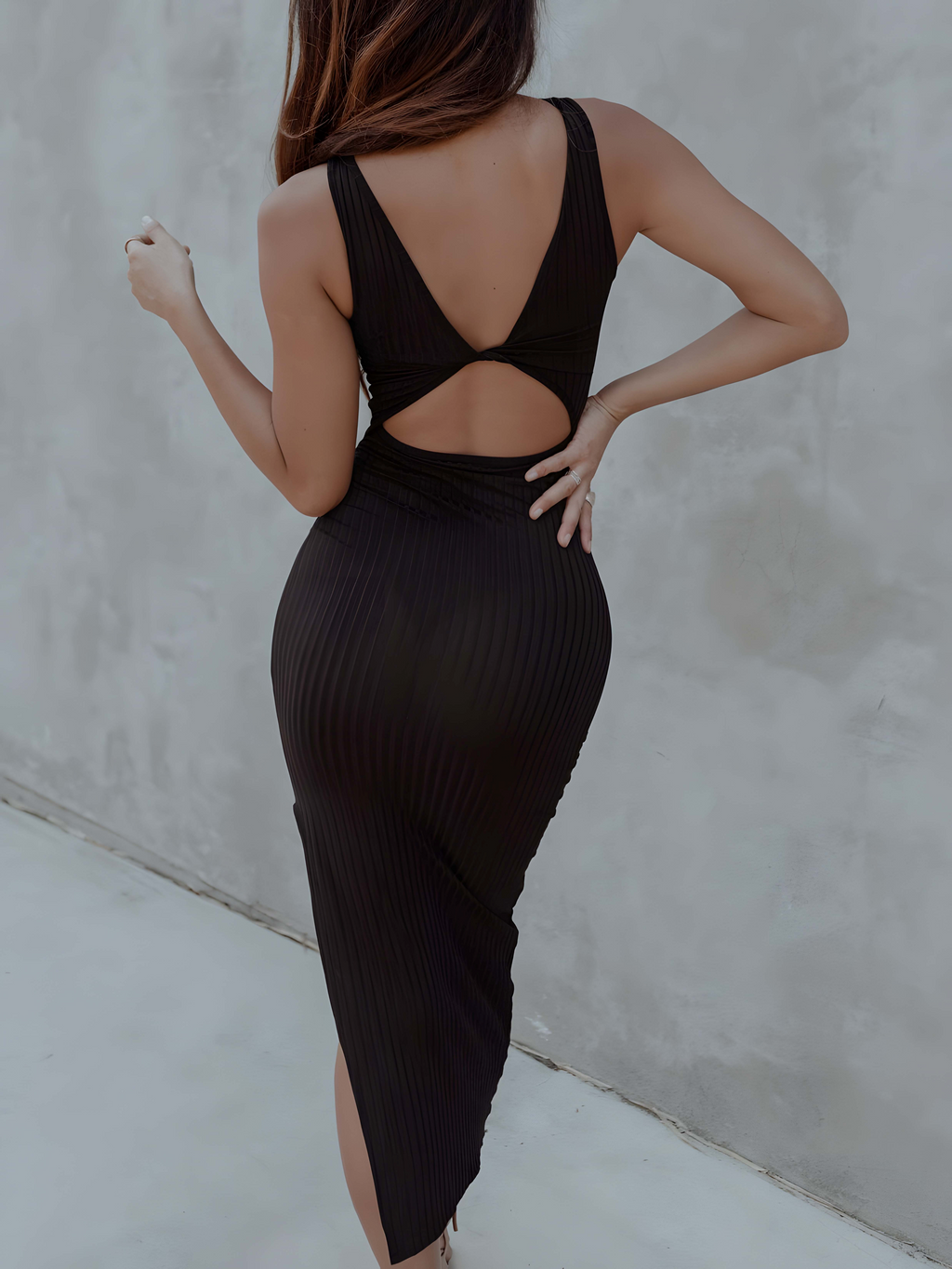 The Milan — Black Cut-Out Dress