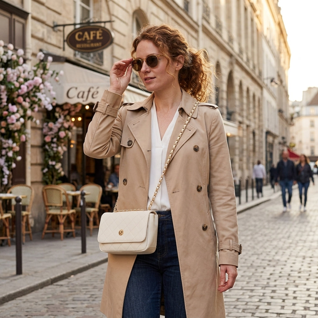 The Isabeau — Ivory Quilted Bag