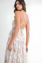 MABLE Floral Print Tiered Cami Maxi Dress