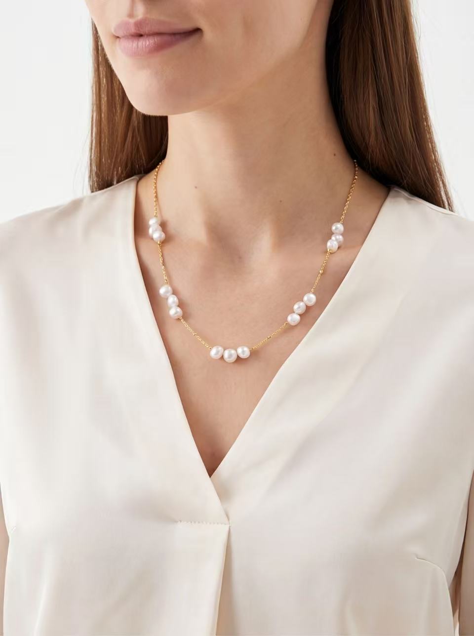 The Marguerite — Pearl Cluster Necklace