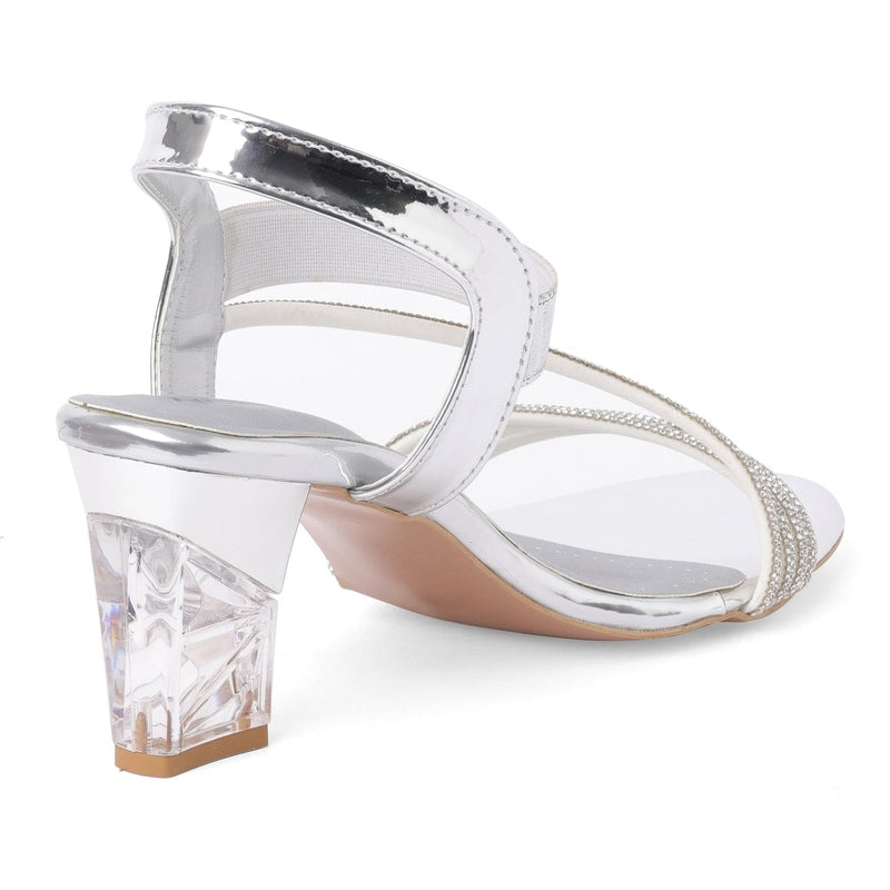 The Lumina — Silver Block Heel